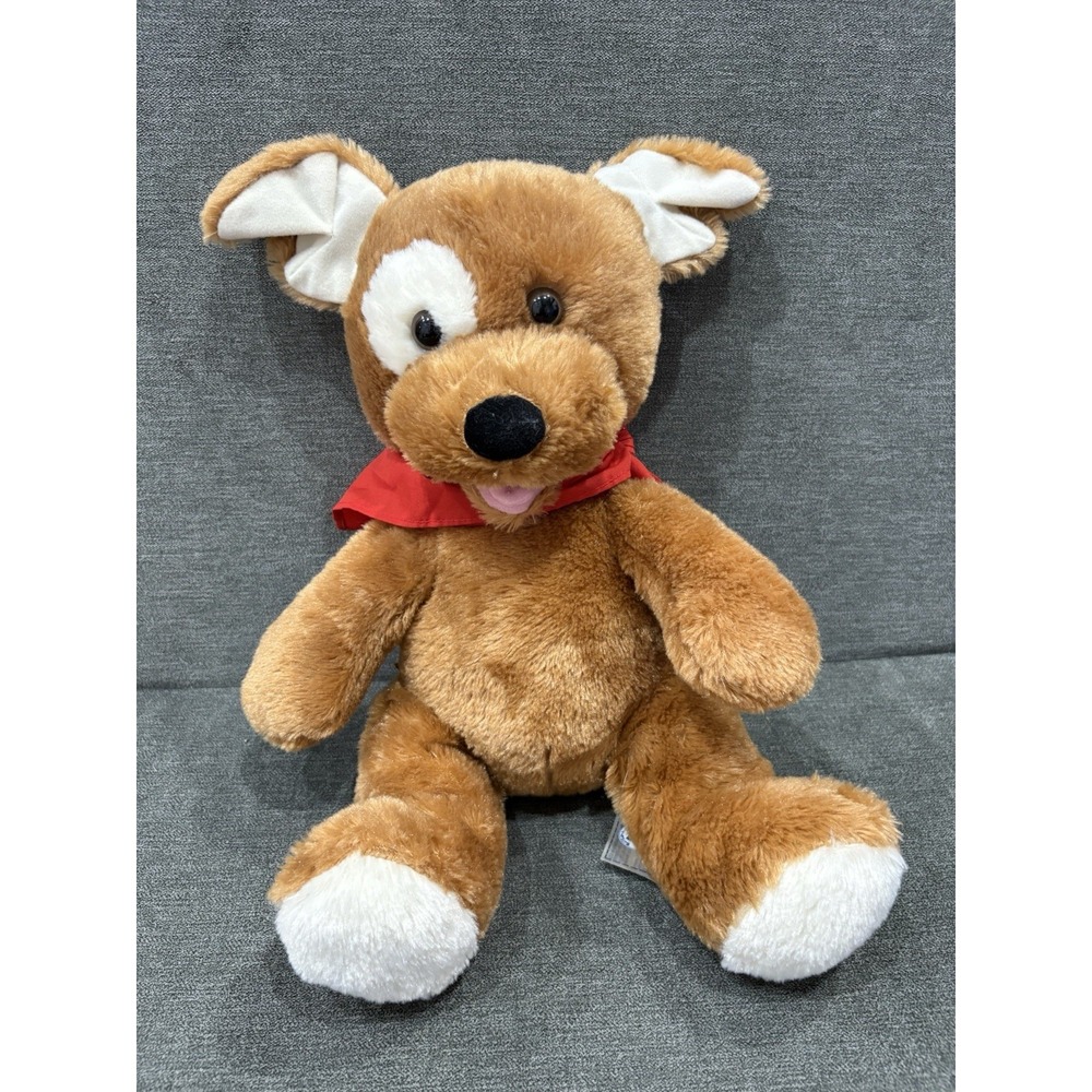 Build a Bear Brown Dog with White‎ Eye Spot And White Par Pads On Bottom Feet